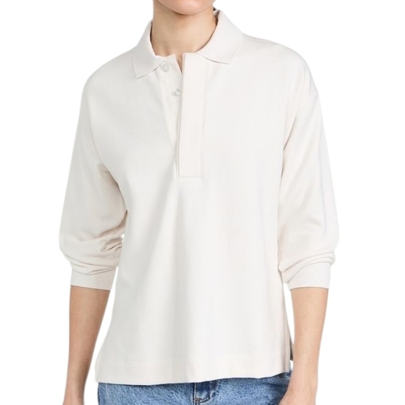 AYR The Cool Polo Sweatshirt in Eggshell White Size Medium - Picture 1 of 16